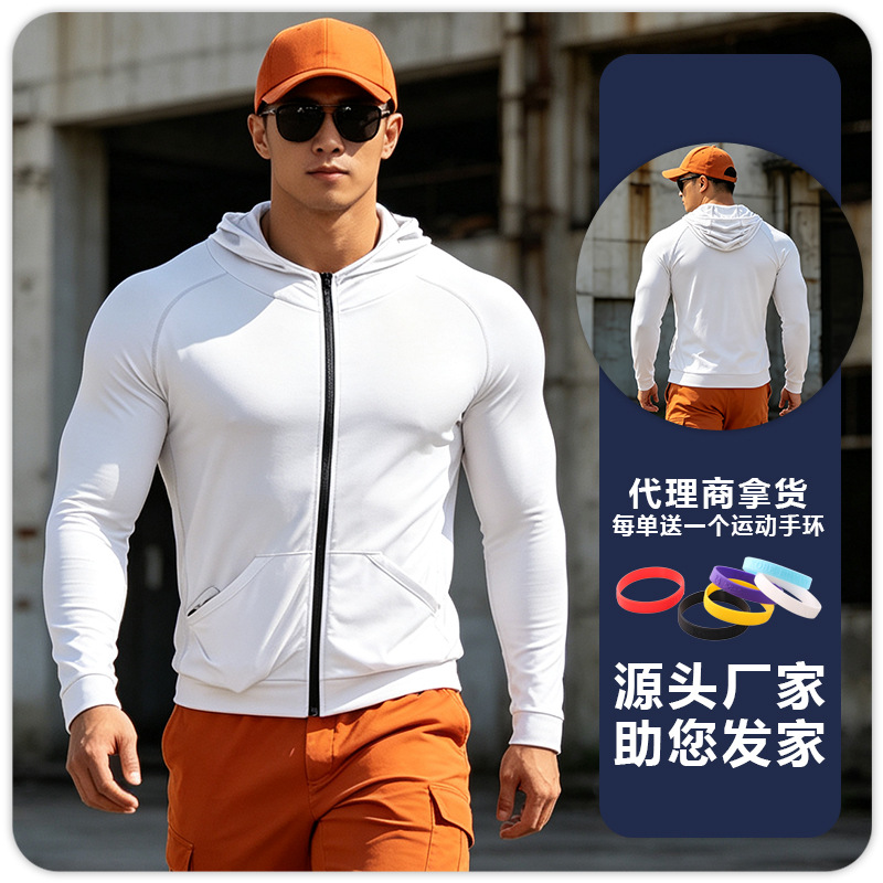 B5901 camiseta deportiva de hombre, camiseta encapuchada de manga larga, chaqueta de entrenamiento de baloncesto, carrera, ropa de fitness
