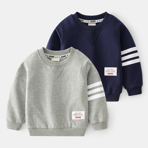 Boys Casual Tops  Spring and Autumn Children's Clothing Baby Sweater Striped Pullover Children's Sweatshirt One Piece Dropshipping