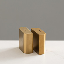 304不锈钢椒盐瓶胡椒粉罐金属西餐桌面香料调味瓶金色撒佐料盒套