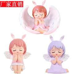 ネットの赤い天使の王女のアンのかわいい天使の赤ちゃんの人形の女の子の満月の誕生日のケーキの装飾の置物