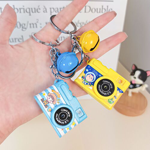 Cross-border Three-Eyed Monster Series Luminous and Sounding Mini Camera Car Keychain School Bag Pendant Accessories Creative Refrigerator Magnet