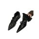 2025 New Pointed Toe Shoes Women's Patent Leather Design Niche Retro High Heels Cross Belt Mary Jane Women's Shoes