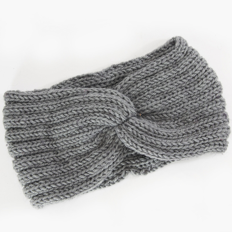 Accessori per capelli in maglia autunnale e invernale con fasce incrociate, fasce sportive da donna in lana elastica calda_voghion.com