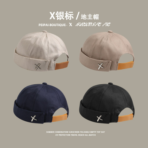 Landlord hat for women spring and summer niche new street versatile trend painter hat hip-hop retro face-showing small melon skin hat for men