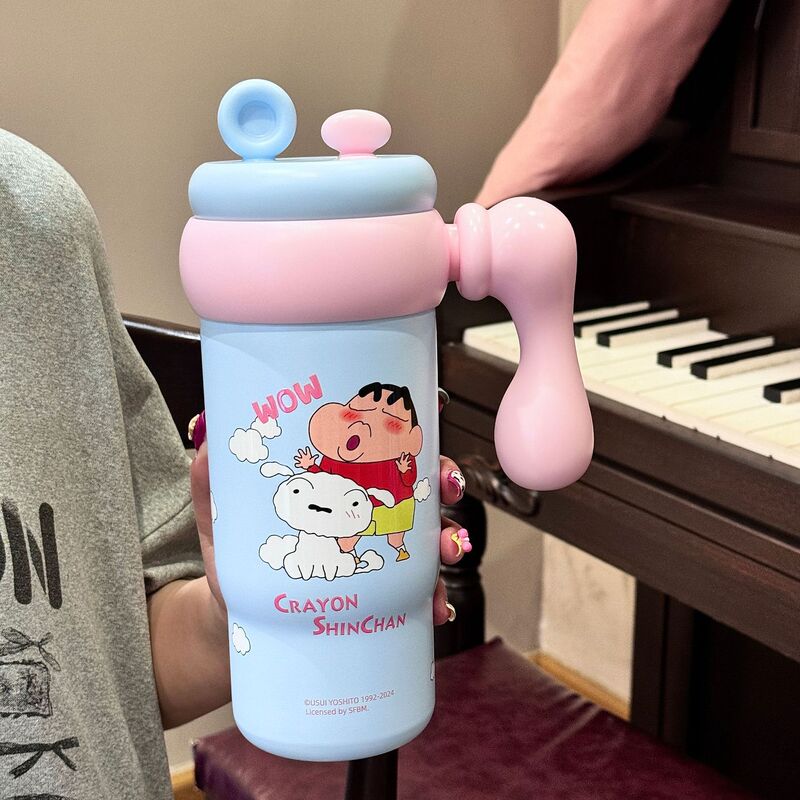 クレヨンしんちゃん ビッグマック アイスカップ ダブルストロー かわいい魔法瓶カップ ウォーターカップ 316 ステンレス鋼 大容量|undefined