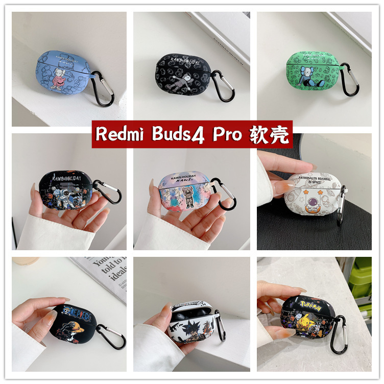 For Redmi Buds4 Pro Headphone Case Cartoon Creative Soft Case True Wireless Bluetooth Protective Case kaws Trendy