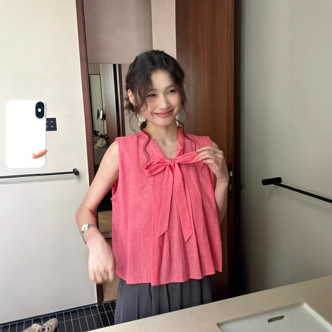 KITTIN estilo coreano dulce y suave color sólido casual ramio manga voladora camisa de bebé suelta para mujer 7622
