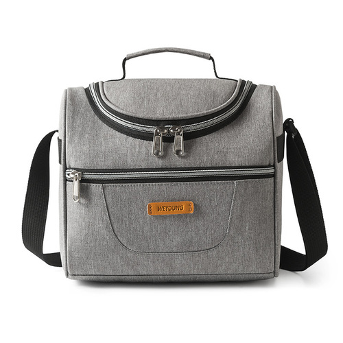 New printed Oxford cloth thermal bag portable lunch bag waterproof lunch box bag student large capacity crossbody lunch bag