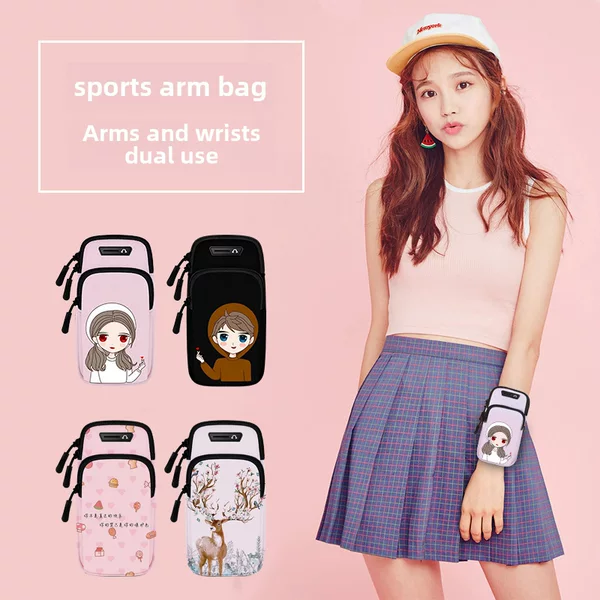 2023 Mobile Phone Armband Printed Arm Bag Outdoor Sports Arm Bag Wrist Bag Waterproof Can Be Shipped on Behalf of Factory Direct Sales