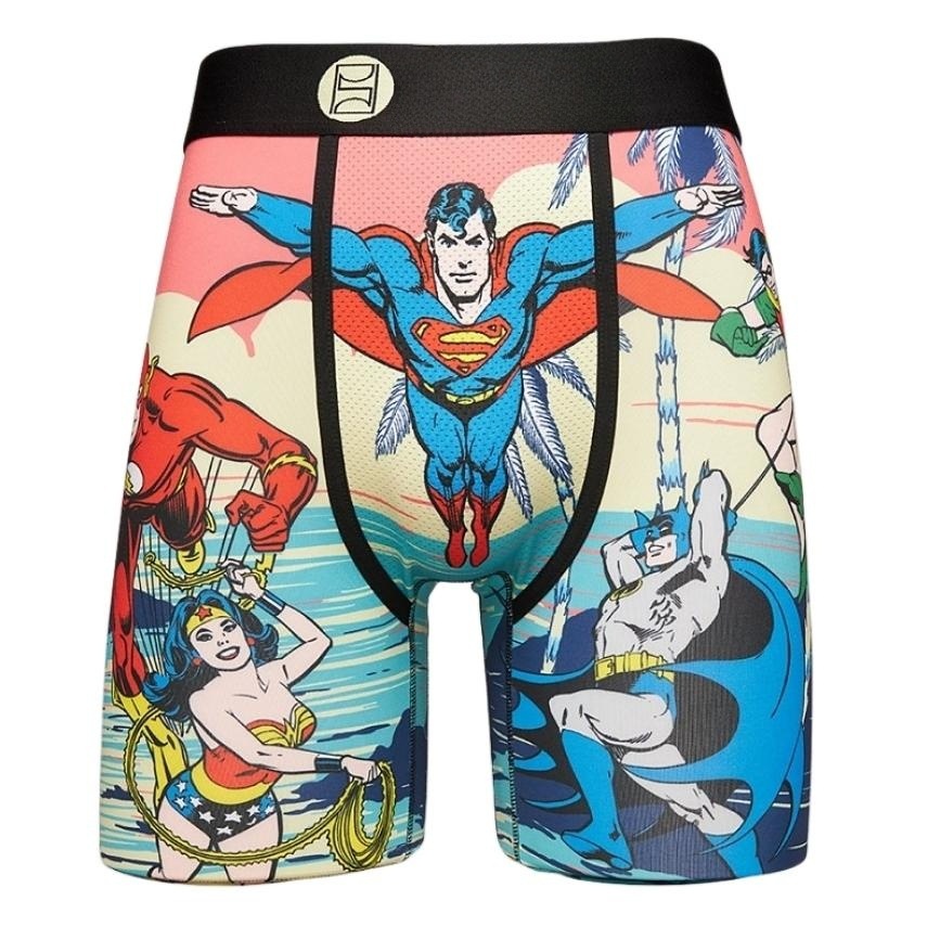 Marca de moda PSD seda de hielo pantalones cortos de poliéster pantalones de playa estampados anime deportes cómodos correr bóxer calzoncillos para hombres