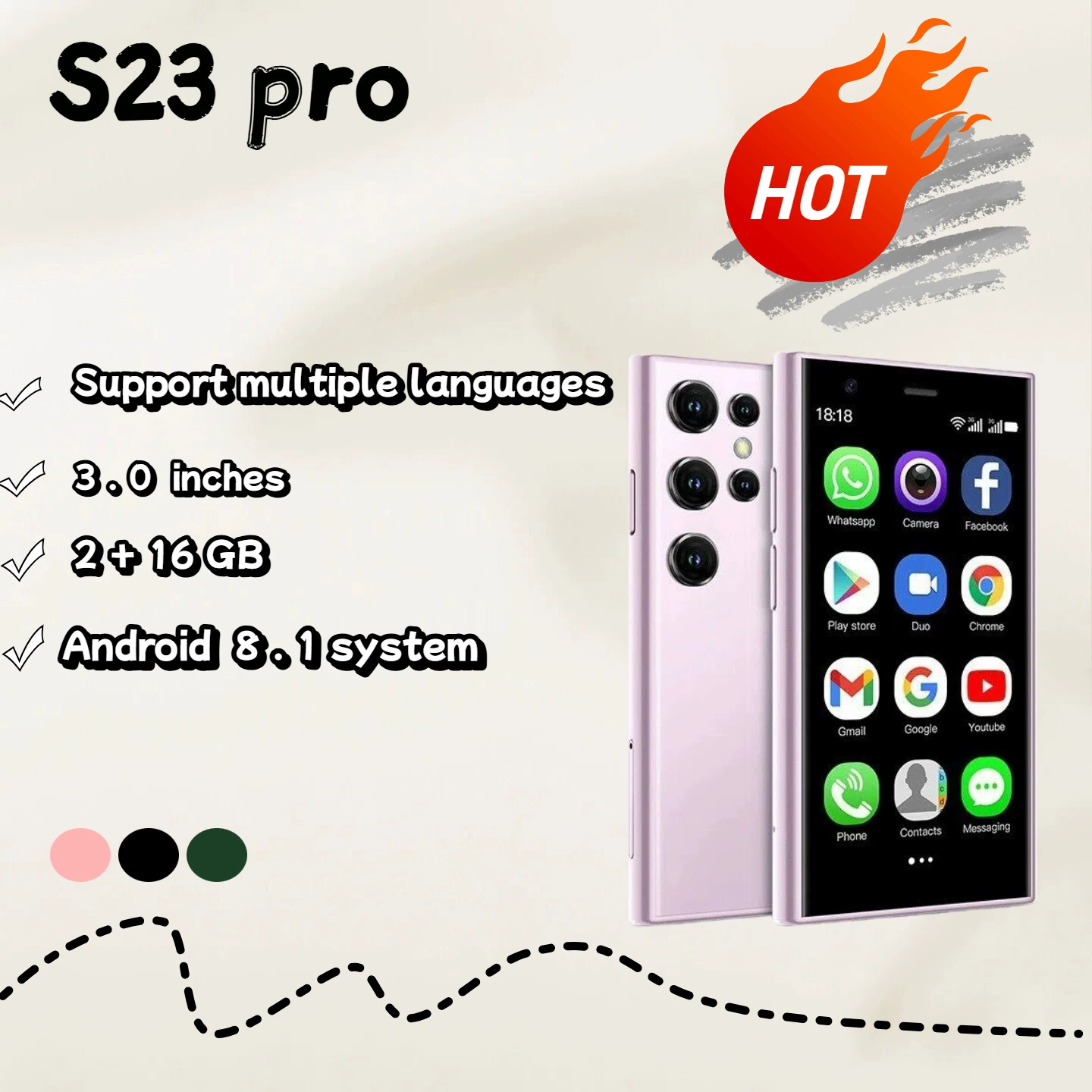 Умные часы про, маленький умный мобильный телефон, для импорта, S23, Android, 3G