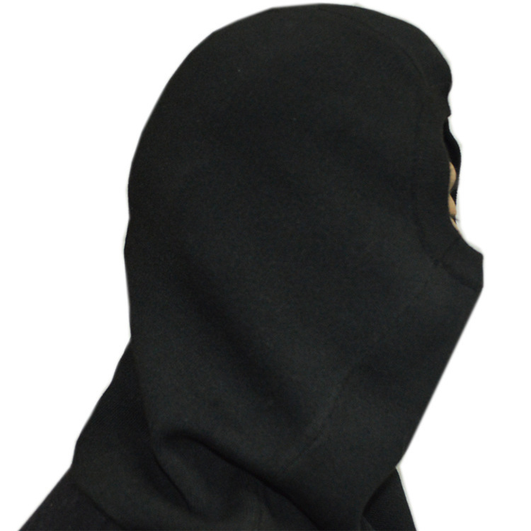 消防救援双层芳纶针织阻燃防火头套黑色防火消防头套