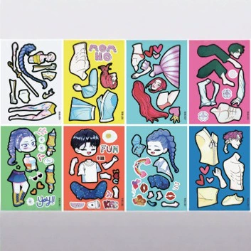 Cartoon children's sticker, stickers, does not require cutting, scheduler