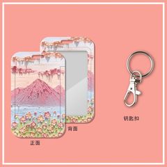 Fresh oil painting student campus card sleeve for girls, bus meal card strap, neck strap, factory brand subway access control protection sleeve