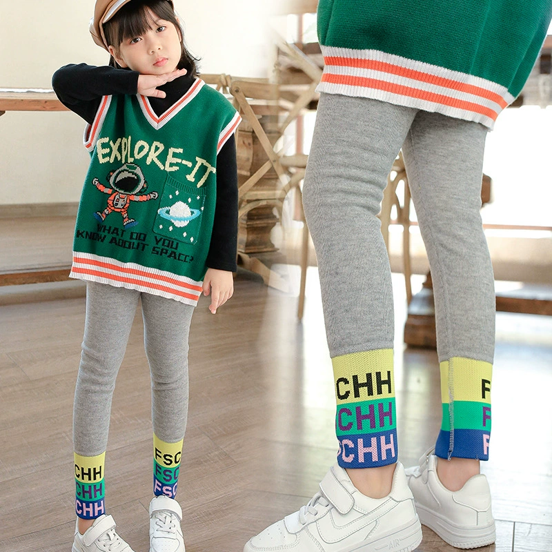 Children's leggings, elastic keep warm trousers for leisure, for teenagers, slim fit