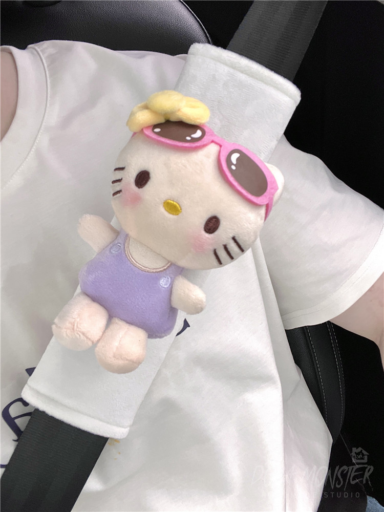 New Car Seat Belt Shoulder Cover Kate Cat Cute High-End Car Decorative Protective Cover Anti-Stranglehold Style