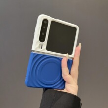 撞色波漾磁吸液态硅胶适用华为PuraX典藏版折叠手机壳新款pocket2保护套荣耀magicVFlip全包防摔小米MIXFlip2