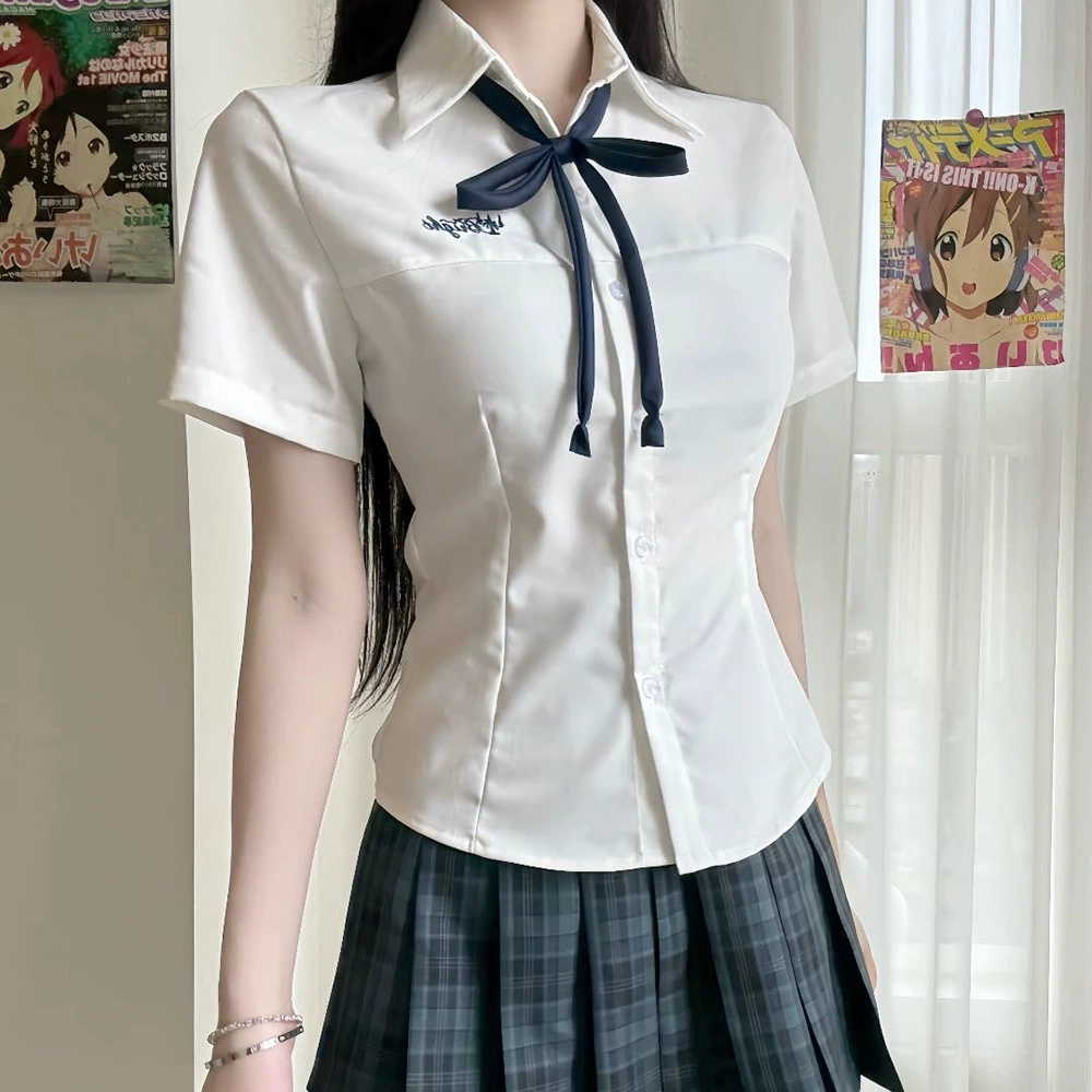 Тонкая женская рубашка с короткими рукавами JK в японском стиле, новая летняя белая универсальная униформа для колледжа, рубашка в стиле чистого желания