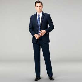 2025秋冬厚款中年男式西服套装商务休闲加厚职业西装婚庆礼服男士