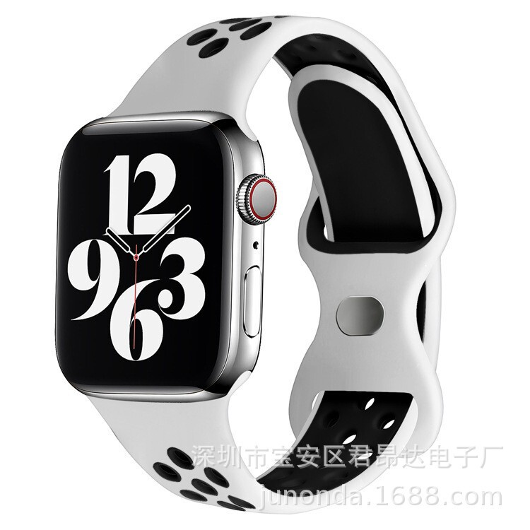 apple two-color silicone strap for apple iwatch smart watch 8-word buckle Samsung mesh wristband