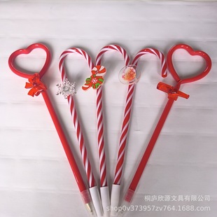 Christmas Crutches Love Series Styling Pen Cartoon Plastic Straw Gift Pen Creative Decoration Rotating Ballpoint Pen