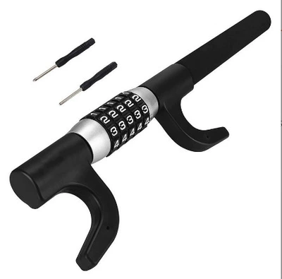 Car anti-theft safety lock car steering wheel code lock telescopic two-section head lock car U-lock (Car lock) - black
