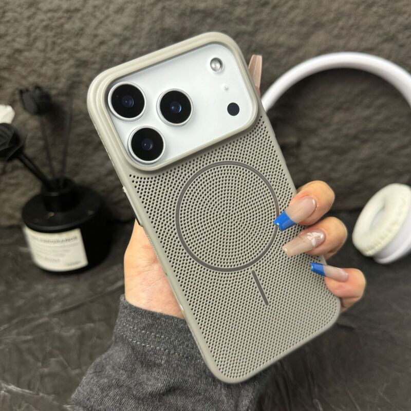 网壳散热适用苹果17细圈磁吸手机壳iPhone16Promax磨砂肤感防摔壳|undefined