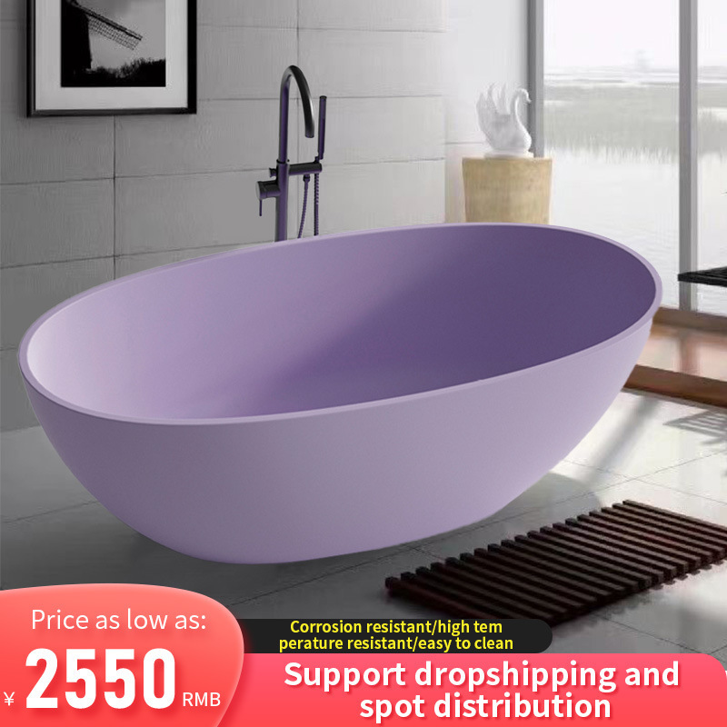 Artificial stone bathtub home bath tub homestay independent bath tub massage artificial stone bathtub cross-border wholesale