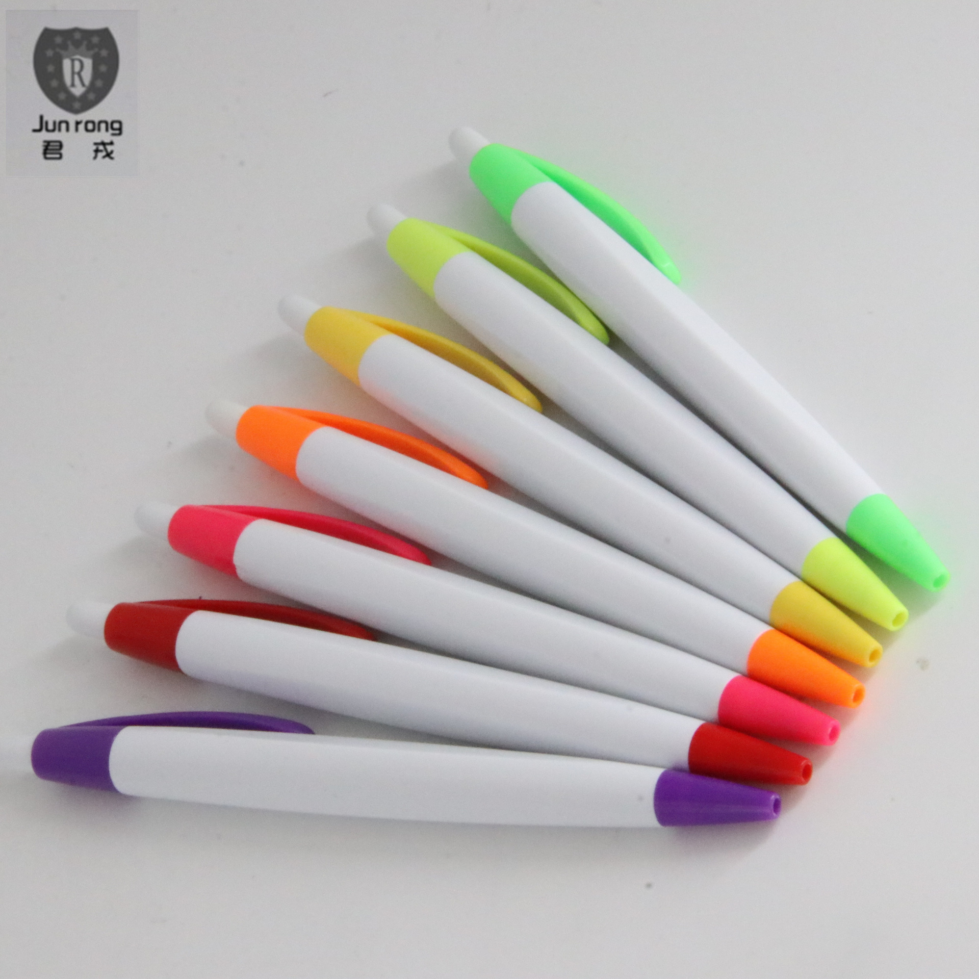 Nuevo plástico irregular Hotel pluma prensa publicidad bolígrafo multicolor opcional transfronterizo exclusivo para impresión de logotipo