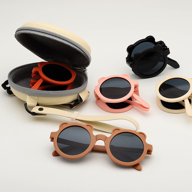 Ins foldable sunglasses for children, dark sunglasses for summer, UV protection for boys, children's sunglasses, baby sun protection, girls' sunshades