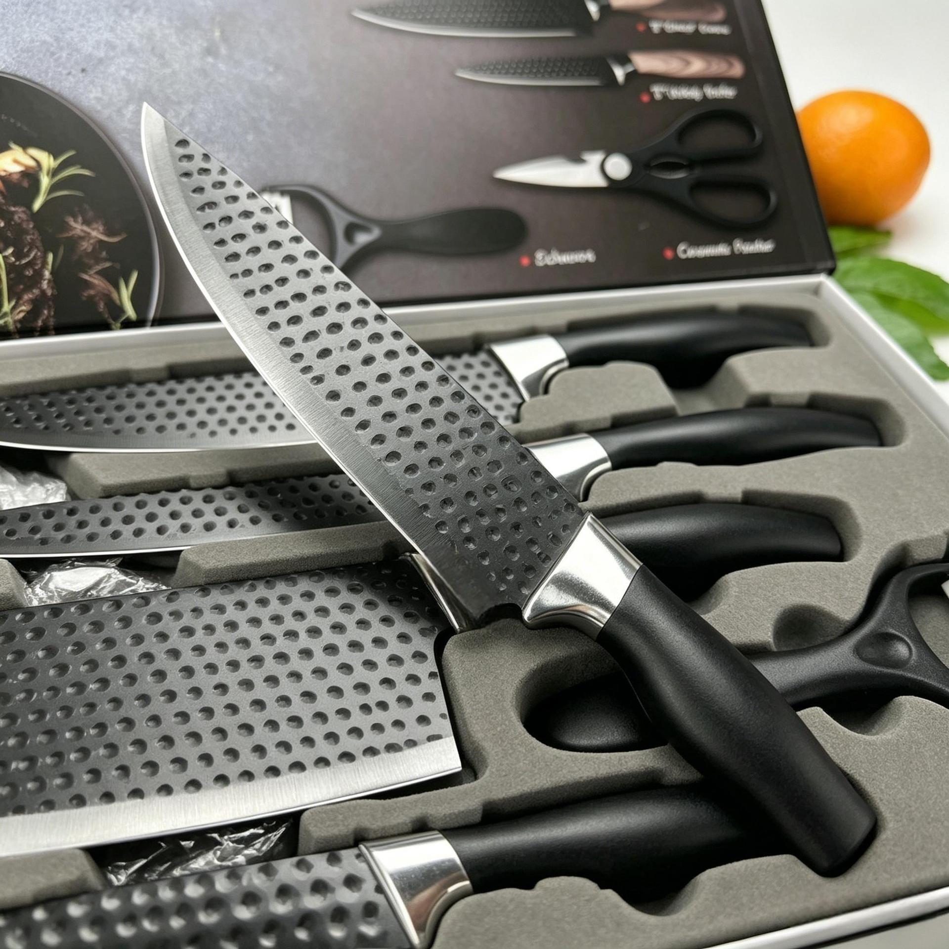 Cuchillos de cocina transfronterizos explosivos conjuntos de seis piezas conjuntos de cuchillos de cocina domésticos conjuntos completos de cuchillos de regalo fabricantes al por mayor