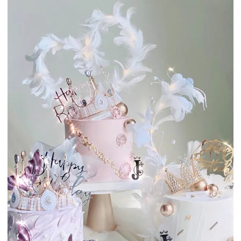 Celebridades de Internet Pastel de cumpleaños Decoración de la corona Adornos de la corona Reina infantil Corona de perlas Adornos de la corona Accesorios para sombreros para adultos