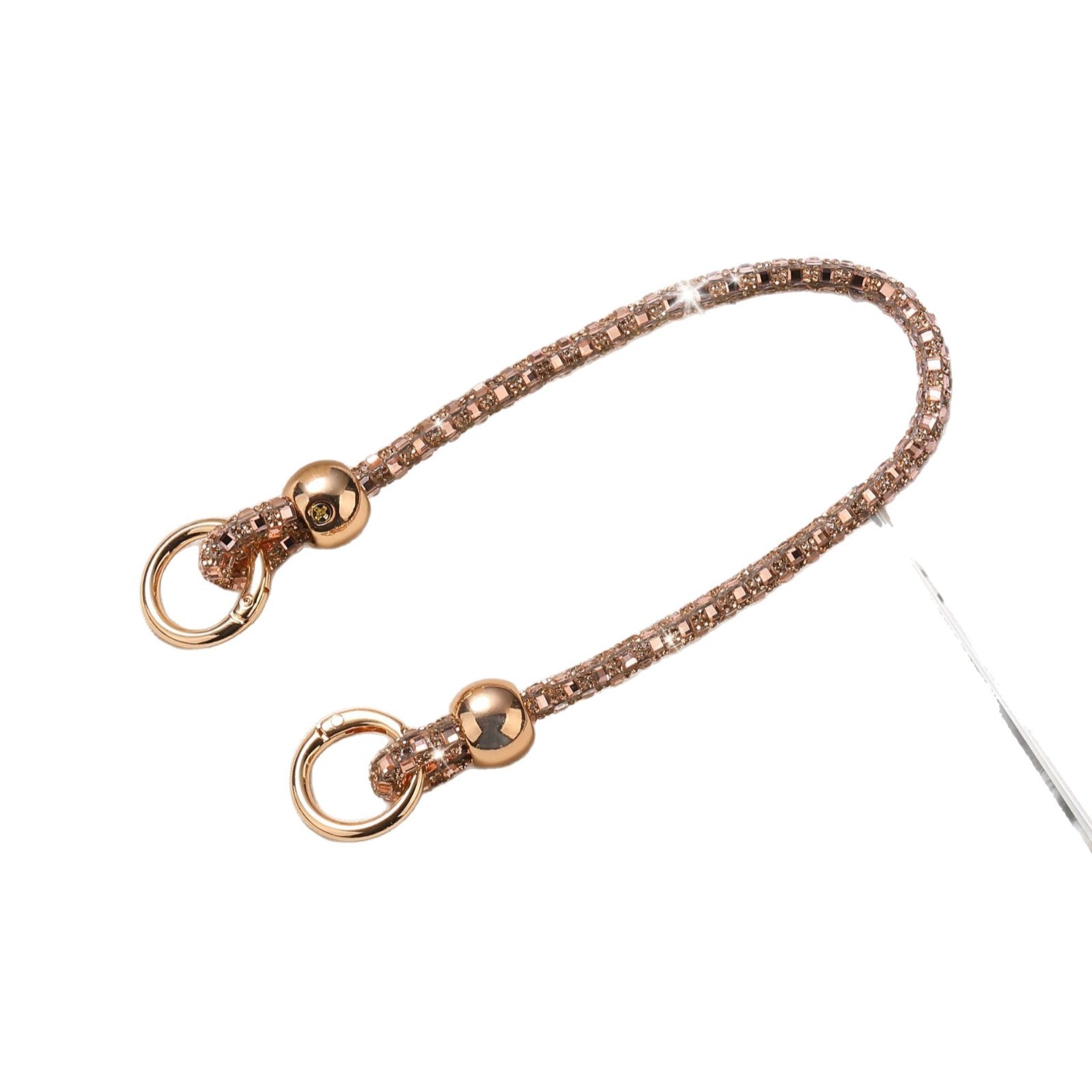 Rhinestone de lujo cuentas redondas de cristal cordón de mano cordón de teléfono móvil mensajero largo cadena colgante de teléfono móvil bolso colgante de hombro