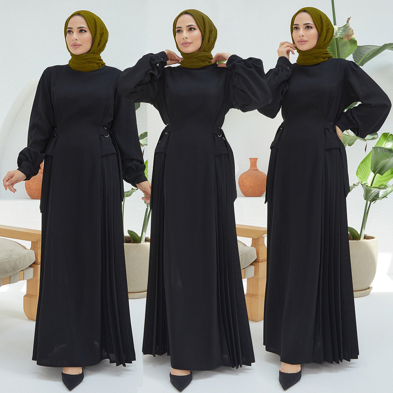 M273 # Muslim Women's Long Dress Cross-Border Middle Eastern New Style Kaftan Lantern Sleeve Casual Loose Dress M273 # Muslim Women's Long Dress Cross-Border Middle Eastern New Style Kaftan Lantern Sleeve Casual Loose Dress