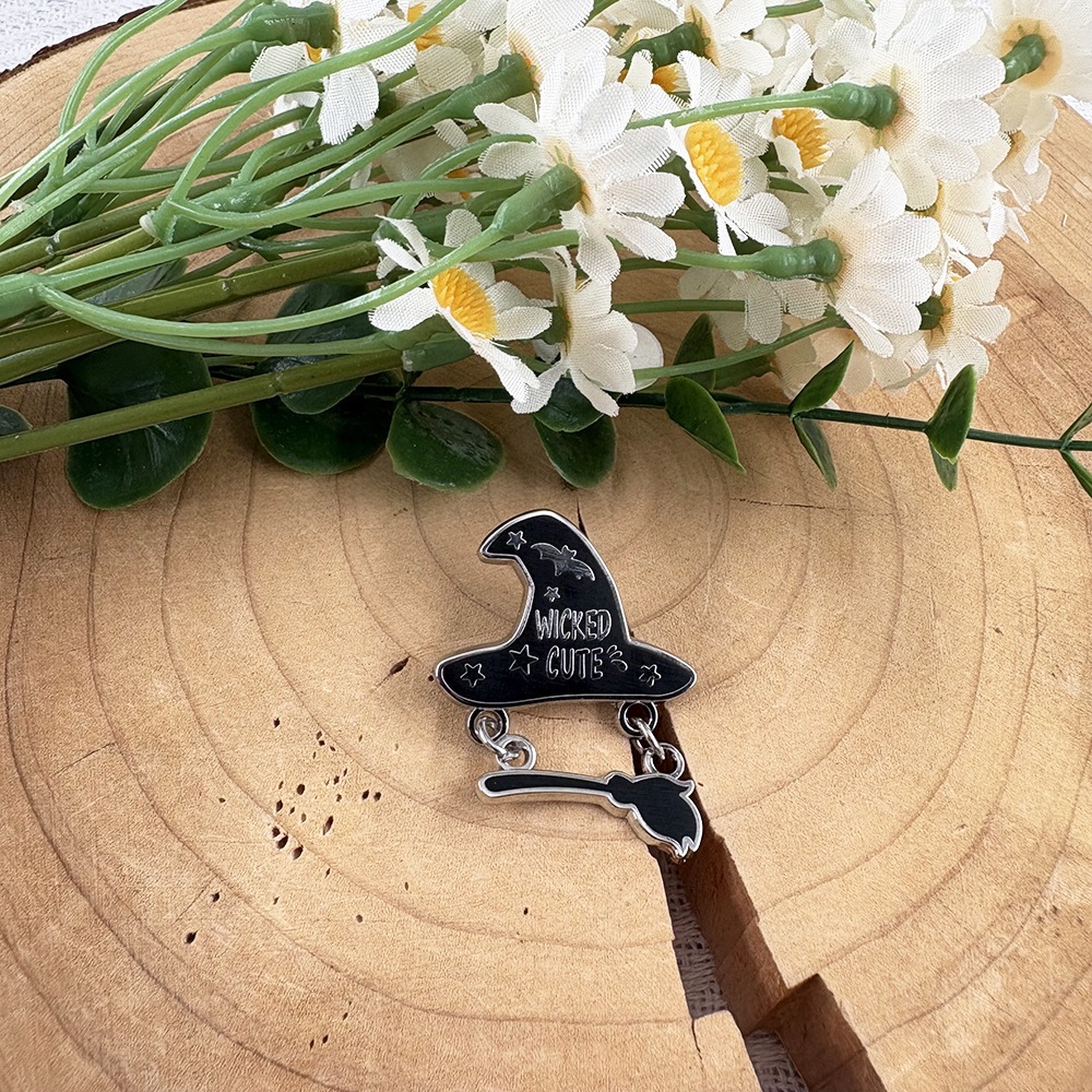 Cartoon-Style Enamel Pin with Pendant, Inspired Gift Lapel Pin Badge Accessory Series Decoration