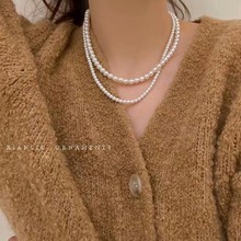 轻奢小众珍珠项链2023年新款女设计感复古高级感锁骨链颈链配饰品