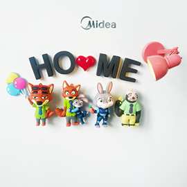 疯狂动物城冰箱贴磁铁尼克朱迪兔个性2025新款3D创意公仔