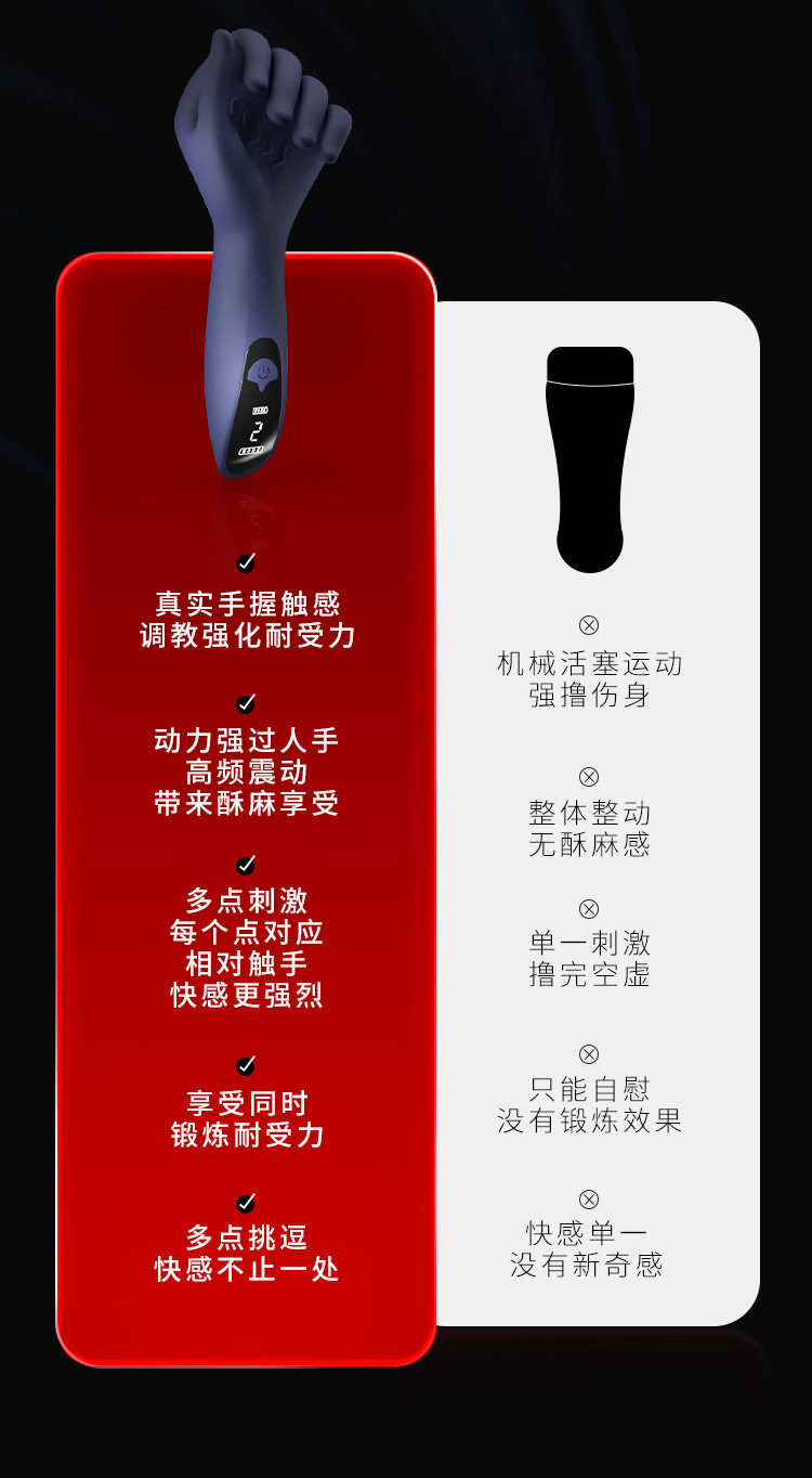 9-Frequency Vibrating Penis Trainer, Silicone Masturbator Cup with Button Control — detail image 6