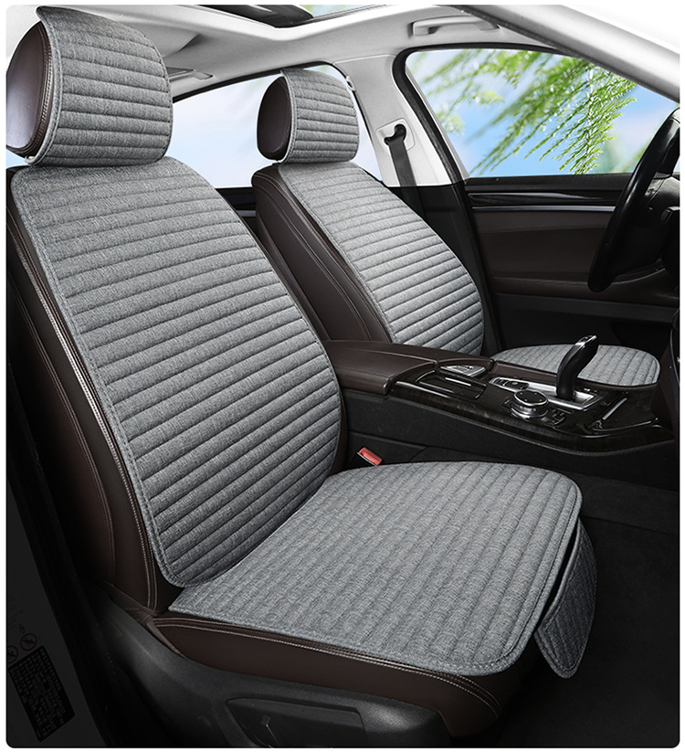 Linen Car Seat Cushion Wholesale Four-Season Universal Breathable Small Waist Three-Piece Set Multi-Piece Set Main and Passenger Single Seat Foreign Trade
