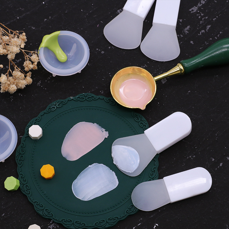 New double-headed silicone scraper dual-purpose silicone small scraper spoon stirring stick DIY cleaning fire paint wax fire paint tool