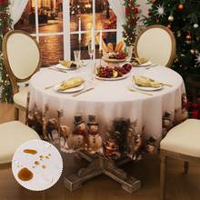 跨境专供爆款圣诞桌布印花图案装饰餐桌布厂家批发直销方形台布