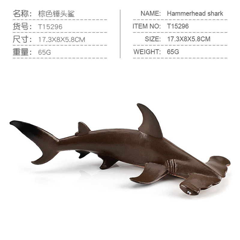 Transfronterizo Amazon niños simulación cognitiva animal marino tiburón martillo modelo Vida Marina tiburón decoración juguete