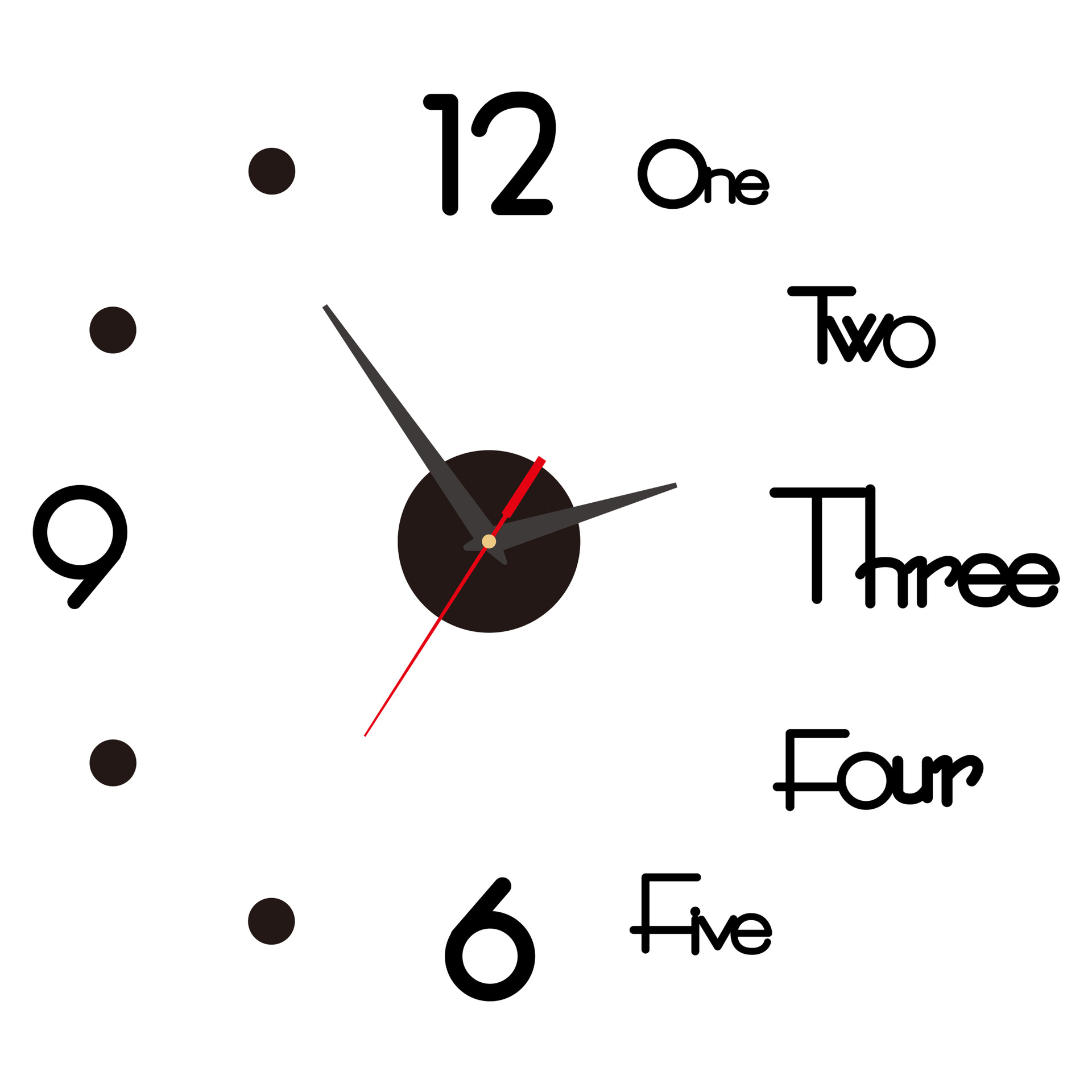 Nórdico creativo luminoso DIY reloj de fondo de la sala de estar gran reloj de pared reloj mudo libre de perforación estéreo etiqueta de la pared reloj