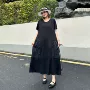 宽松中长款夏季暗黑连衣裙