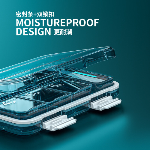 Cross-border large-capacity seven-day-a-week pill box with multiple compartments for large pills and convenient 7-compartment sealed plastic pill box