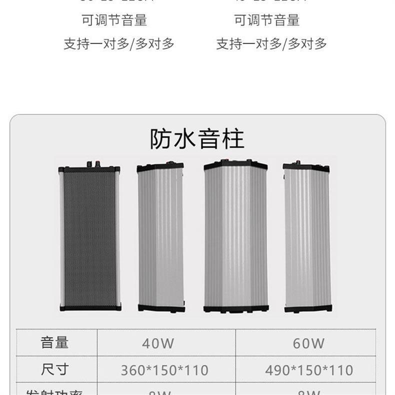 2025 new walkie-talkie amplifier, wireless outdoor high-power amplifier, waterproof sound column for workshops, kitchens, and construction sites