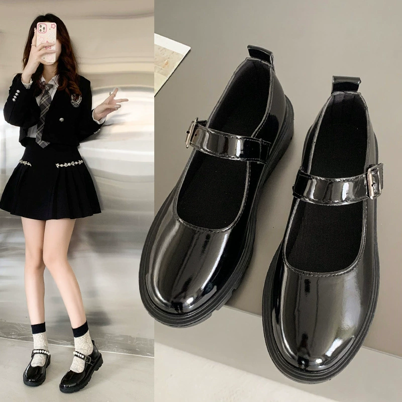 Женские 35-44 размера большие размеры французские кожаные туфли в английском стиле 2025 мягкие подошвы увеличены и толстые туфли Мэри Джейн