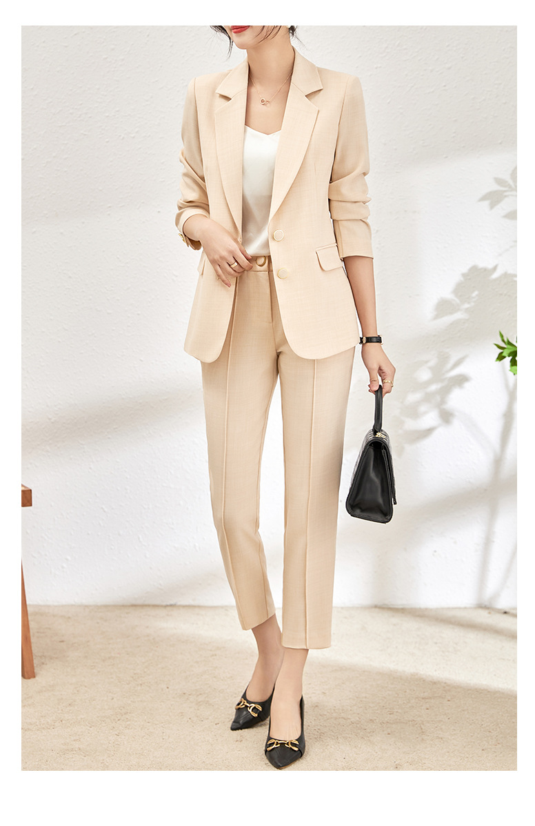 GraceChic 2401107-Nanyou Blazer elegante professionale di alta qualità + pantaloni a gamba dritta, abito da donna in due pezzi_voghion.com