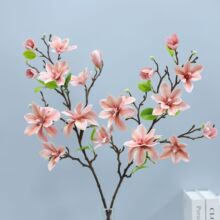 仿真9头木兰花 玉兰花手感仿真花家居客厅婚庆造景装饰摆设假花束