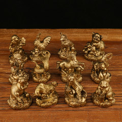 Brass Zodiac Figurines Wholesale, Rat, Ox, Tiger, Rabbit, Dragon, Snake, Horse, Sheep, Monkey, Rooster, Dog, Pig Home Decor